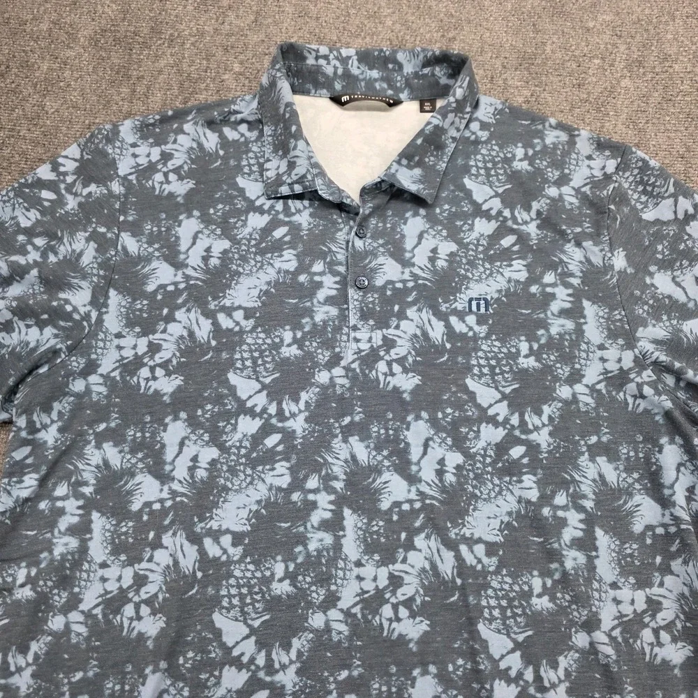 Travis Mathew Featherweight Please Polo Shirt Mens Golf Stretch Pineapple XXL